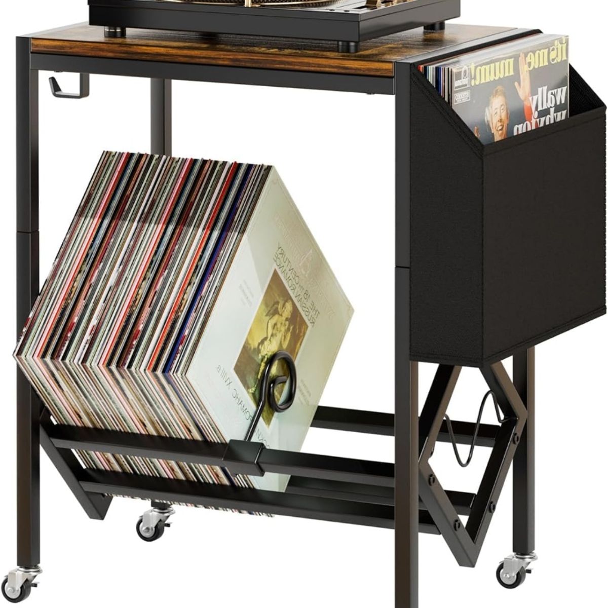GENERICO - Mesa de Soporte Tocadiscos y Almacenamiento de Vinilos