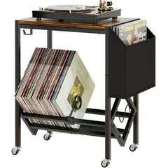 GENERICO - Mesa de Soporte Tocadiscos y Almacenamiento de Vinilos