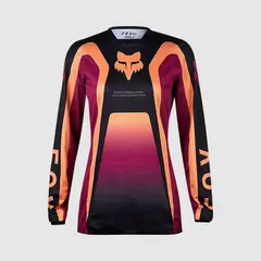 FOX - Polera Moto Mujer 180 Ballast Burdeo/Naranjo