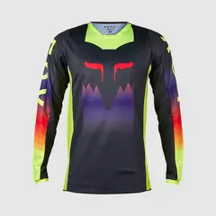 FOX - Polera Moto 180 Flora Gris/Amarillo