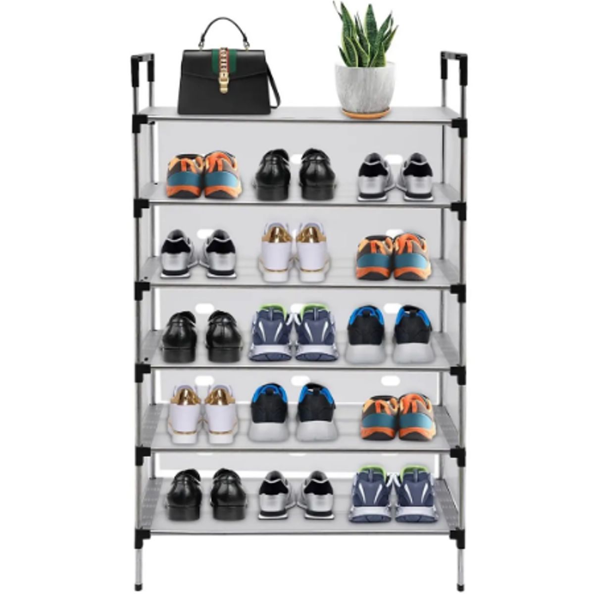GENERICO - Zapatero Organizador De Zapatos Multifuncional 5 Niveles Color Gris Claro