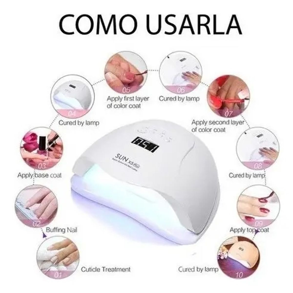 GENERICO - Secador De Uñas Led Profesional 48 Watts Led Uv Manicure D C