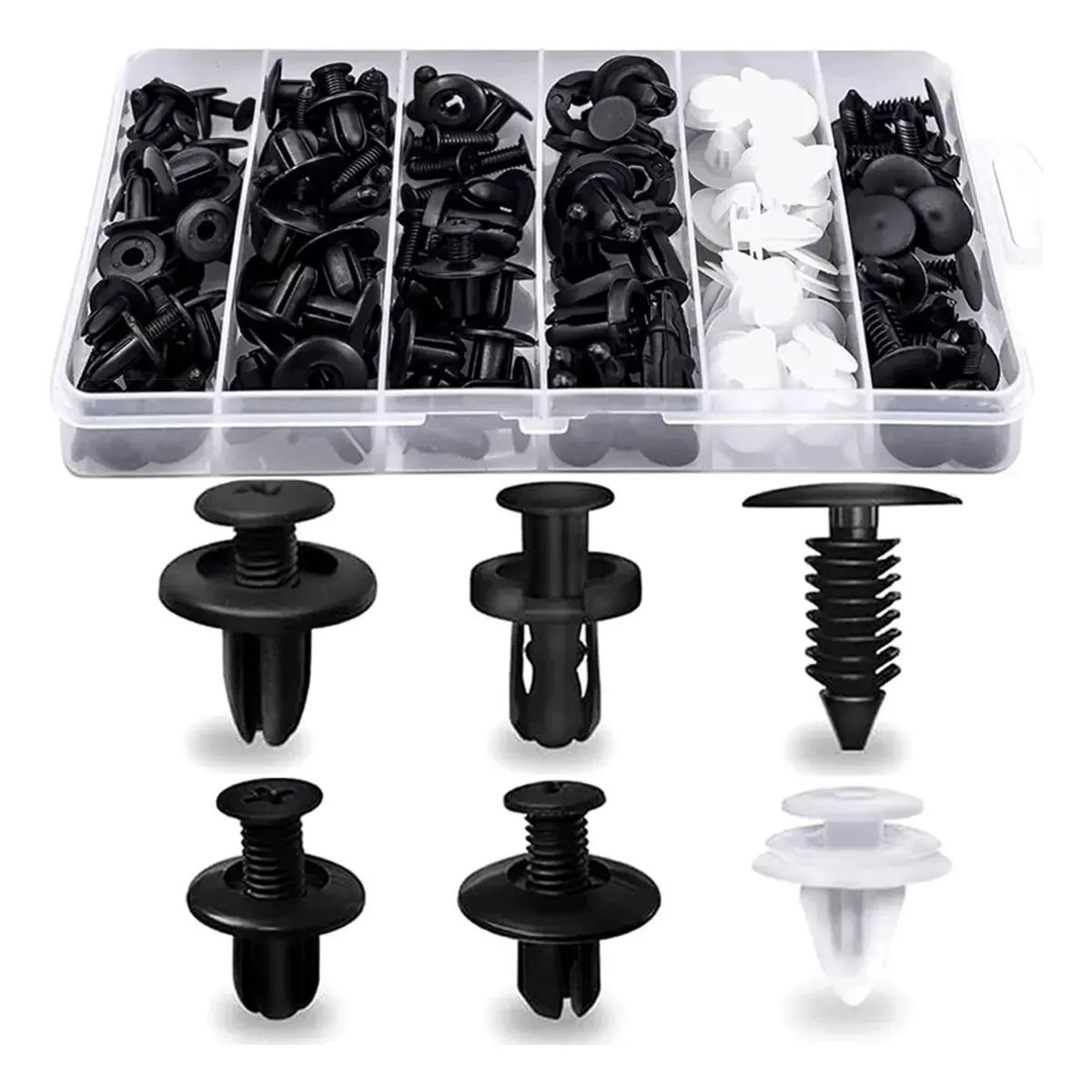 GENERICO - Set Clip Remache Plastico Sujecion Para Coche Broches Autos