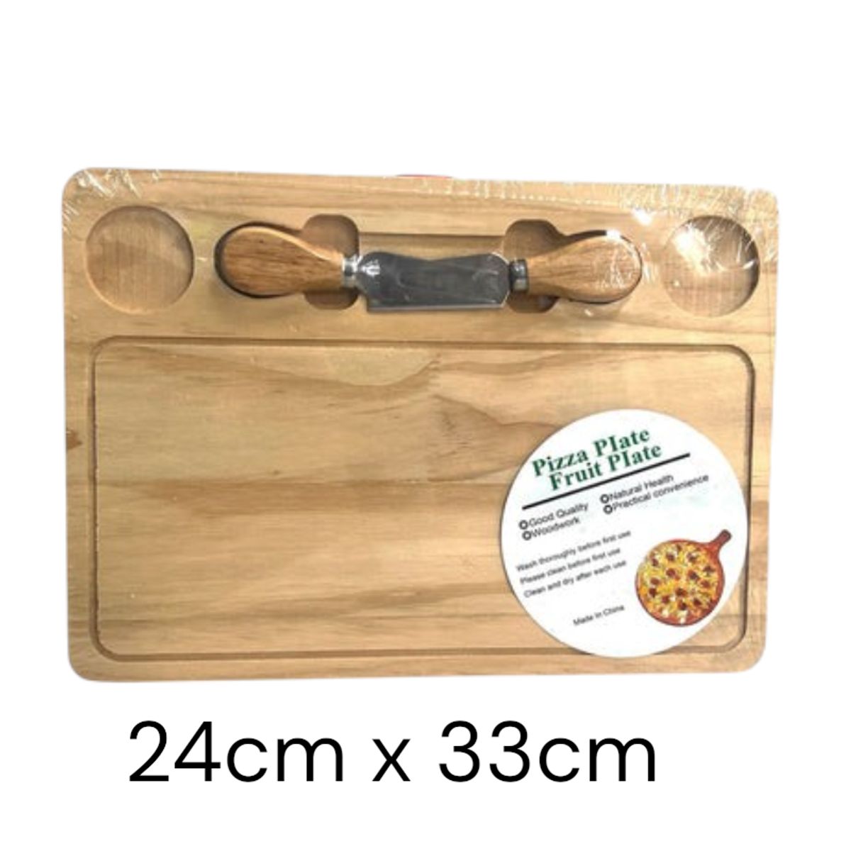 GENERICO - Tabla De Picar De Madera + 2 Utensilios