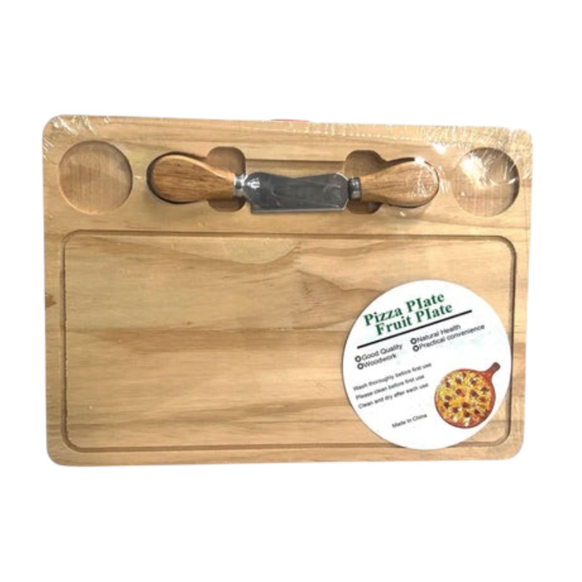 GENERICO - Tabla De Picar De Madera + 2 Utensilios