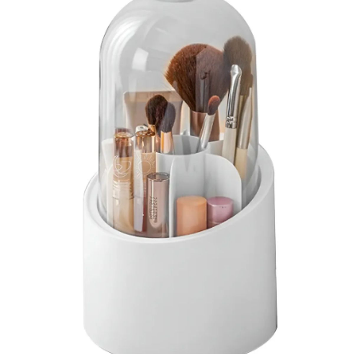 GENERICO - Organizador Giratorio Para Brochas De Maquillaje Con Tapa