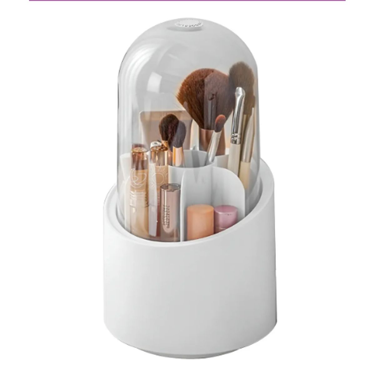 GENERICO - Organizador Giratorio Para Brochas De Maquillaje Con Tapa