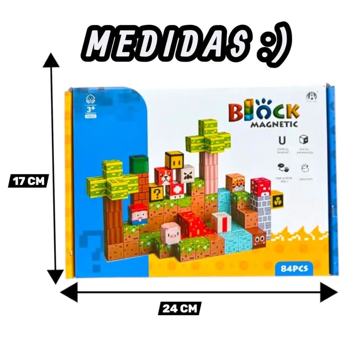 GENERICO - Bloques Magnéticos De Construcción Estilo MINECRAFT 84 Piezas
