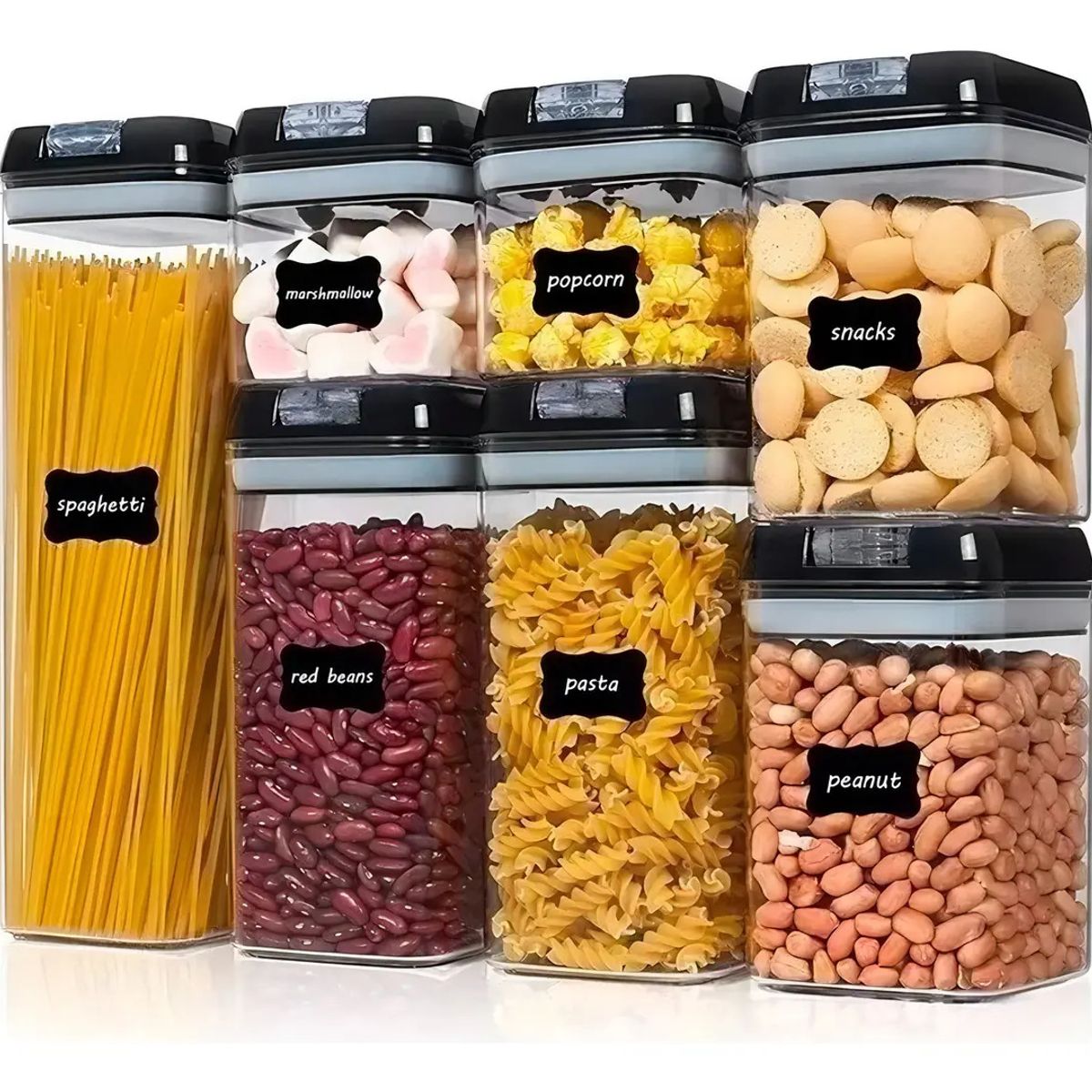 GENERICO - Set De 7 Contenedores Herméticos De Plástico Cocina Despensa Organiza Tus Alimentos De Forma Ordenada