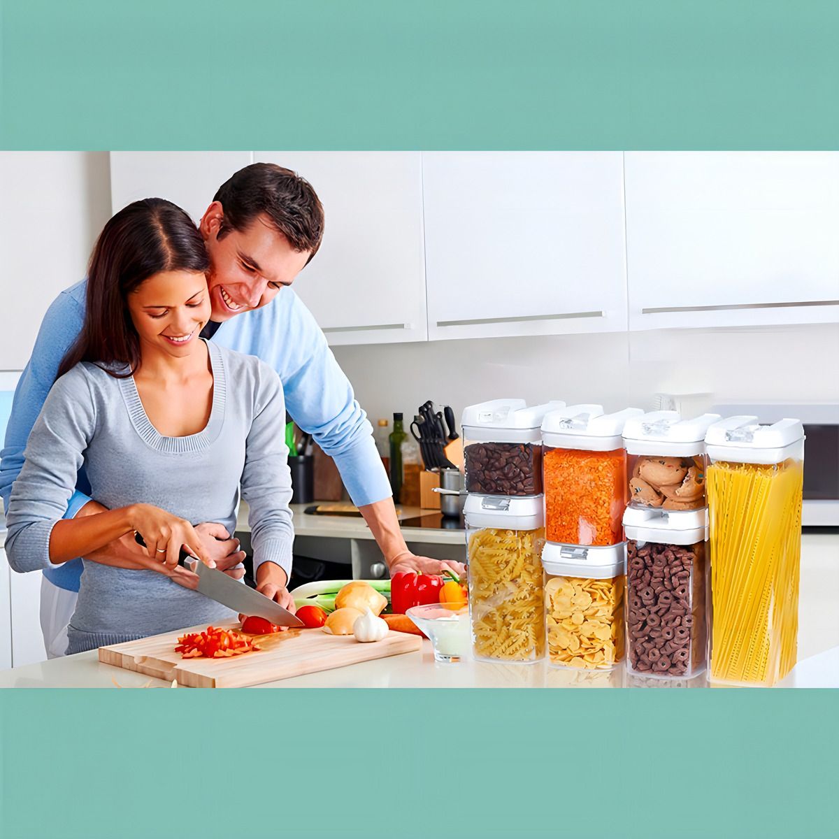 GENERICO - Set De 7 Contenedores Herméticos De Plástico Cocina Despensa Organiza Tus Alimentos De Forma Ordenada