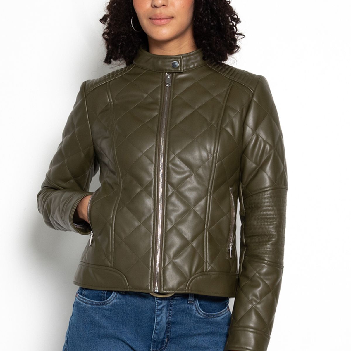 WADOS - CHAQUETA MANGA LARGA ECOCUERO DIAMOND CON BOLSILLOS