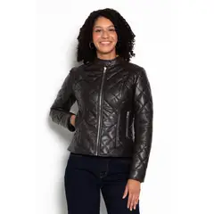 WADOS - CHAQUETA MANGA LARGA ECOCUERO DIAMOND CON BOLSILLOS