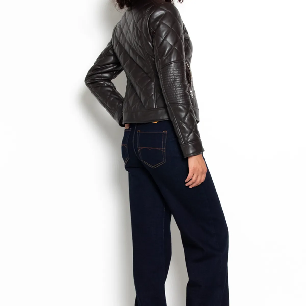 WADOS - CHAQUETA MANGA LARGA ECOCUERO DIAMOND CON BOLSILLOS