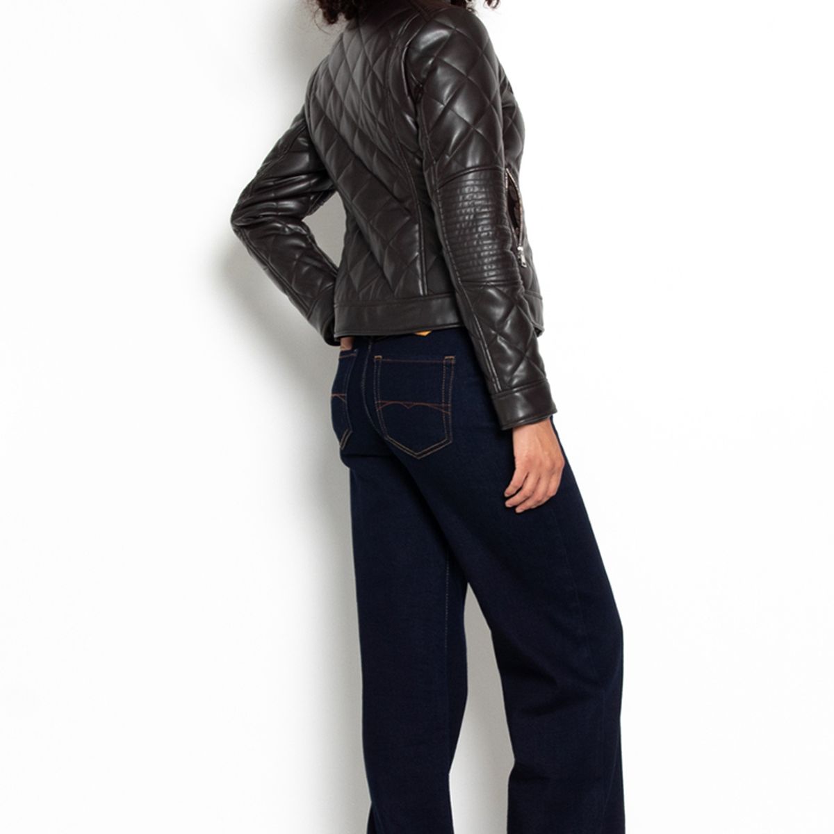 WADOS - CHAQUETA MANGA LARGA ECOCUERO DIAMOND CON BOLSILLOS