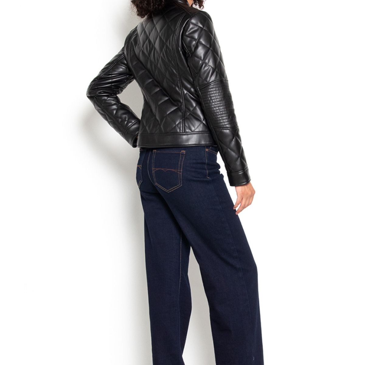 WADOS - CHAQUETA MANGA LARGA ECOCUERO DIAMOND CON BOLSILLOS