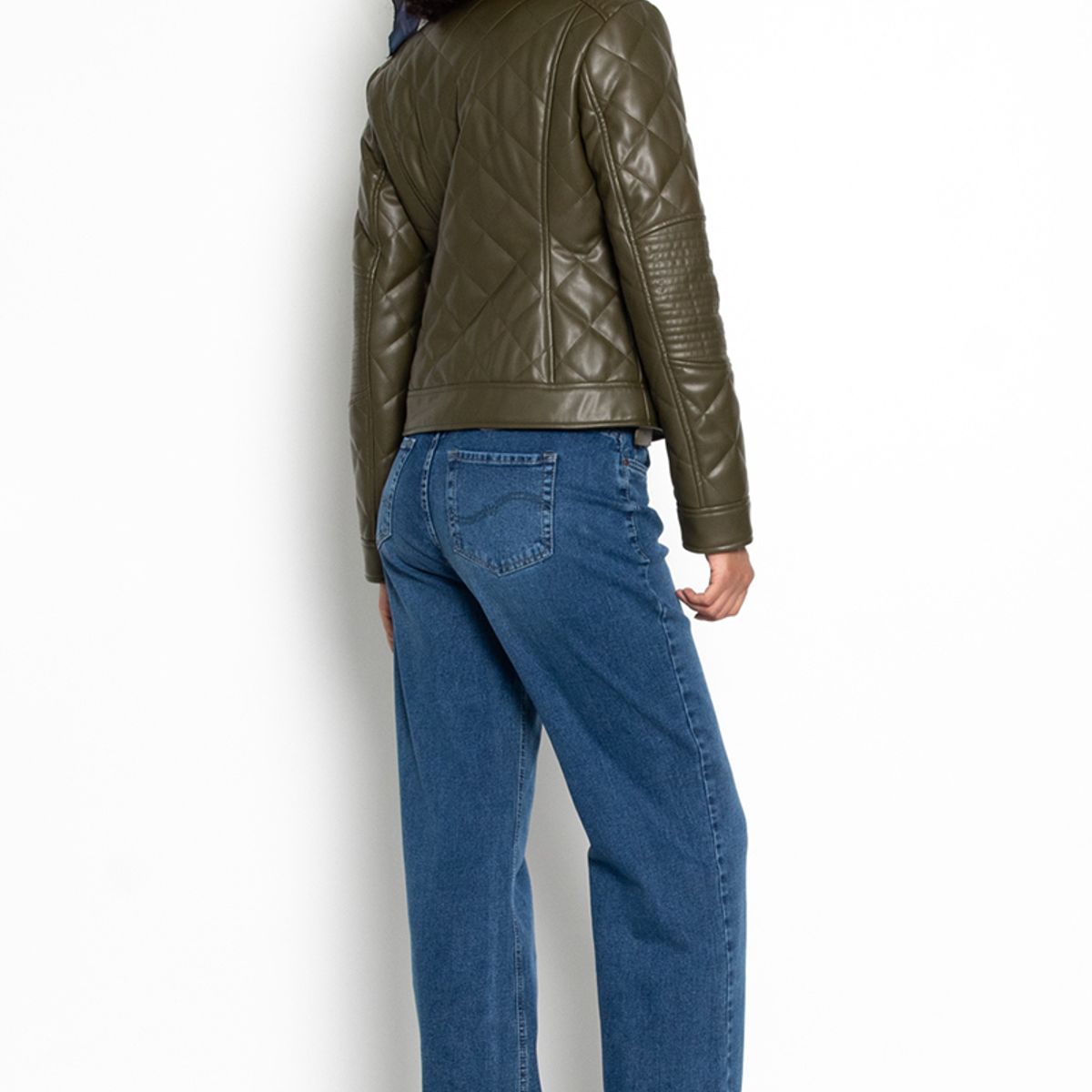 WADOS - CHAQUETA MANGA LARGA ECOCUERO DIAMOND CON BOLSILLOS