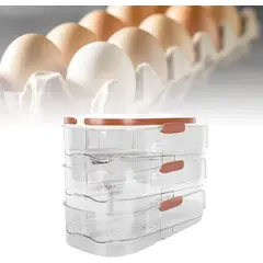 GENERICO - Organizador de Huevo Automático 3 Niveles Dispensador Nevera Transparente
