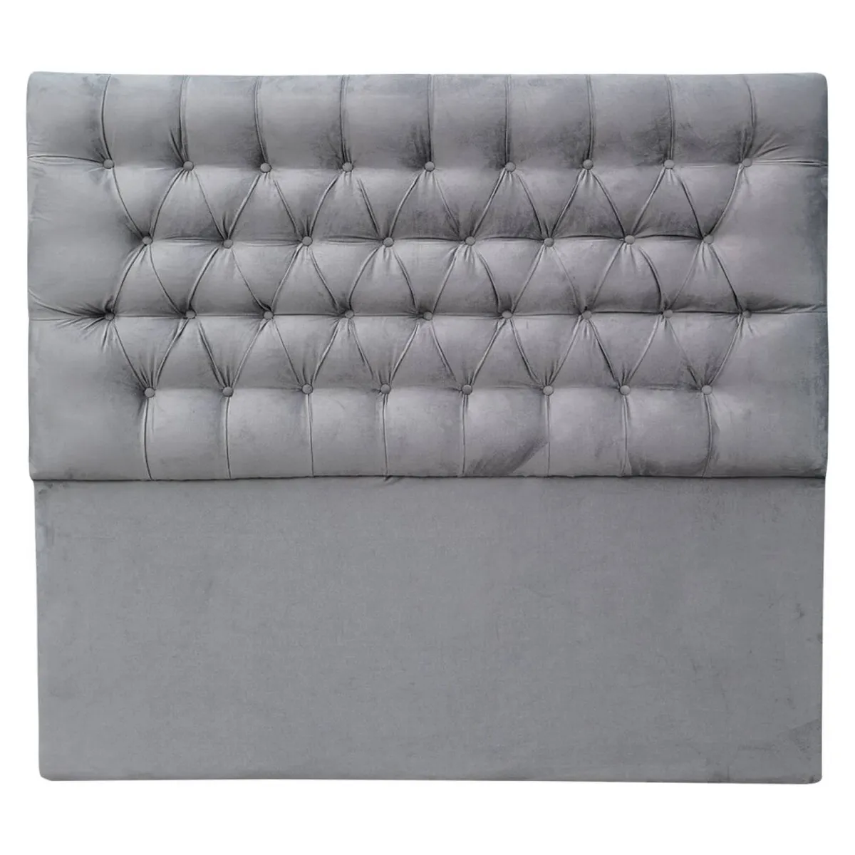 VINTAGE MOBEL - Respaldo Capitone 2 plazas Felpa Gris Claro