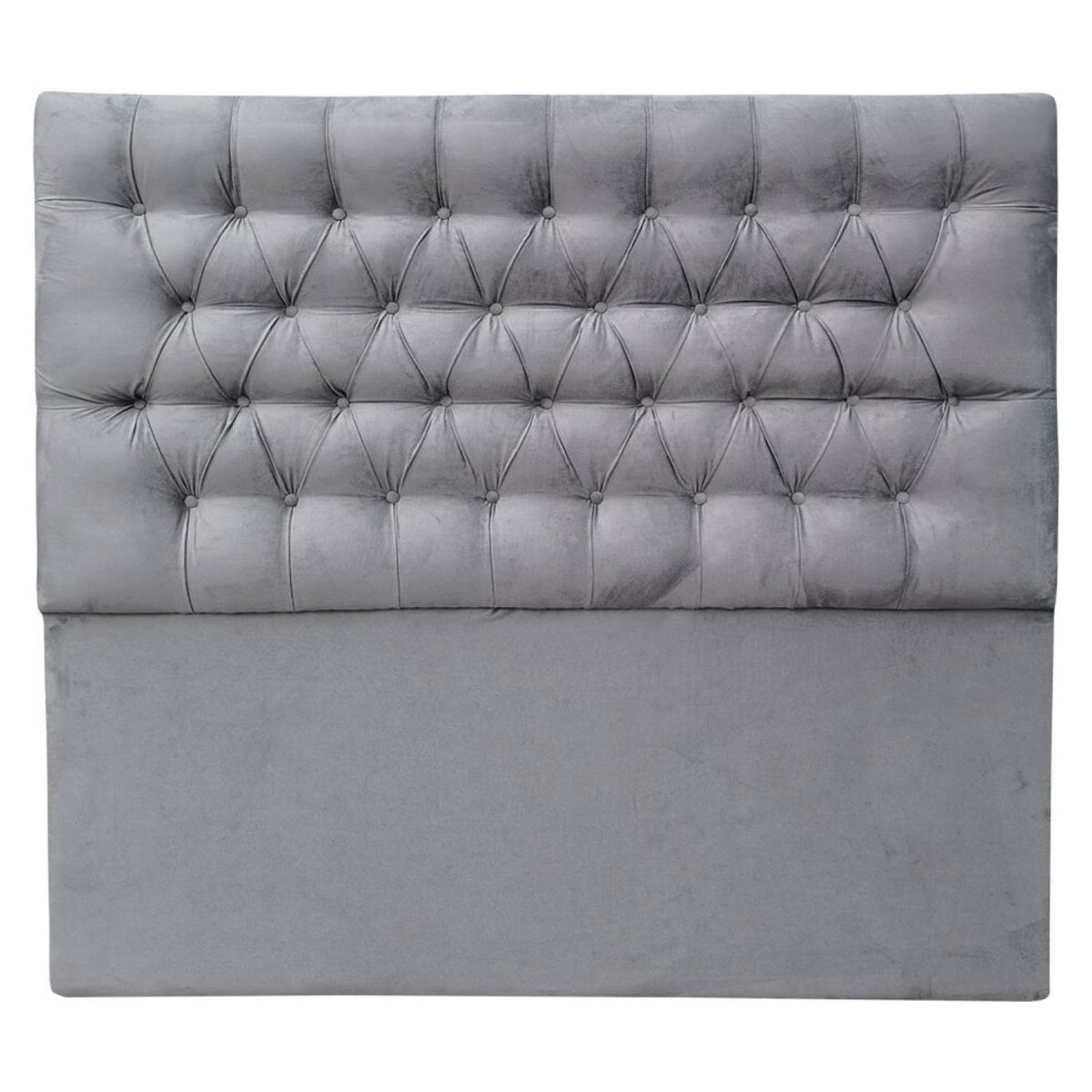 VINTAGE MOBEL - Respaldo Capitone Super King Felpa Gris Claro