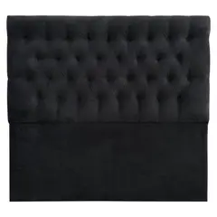 VINTAGE MOBEL - Respaldo Capitone 2 plazas Felpa Negra