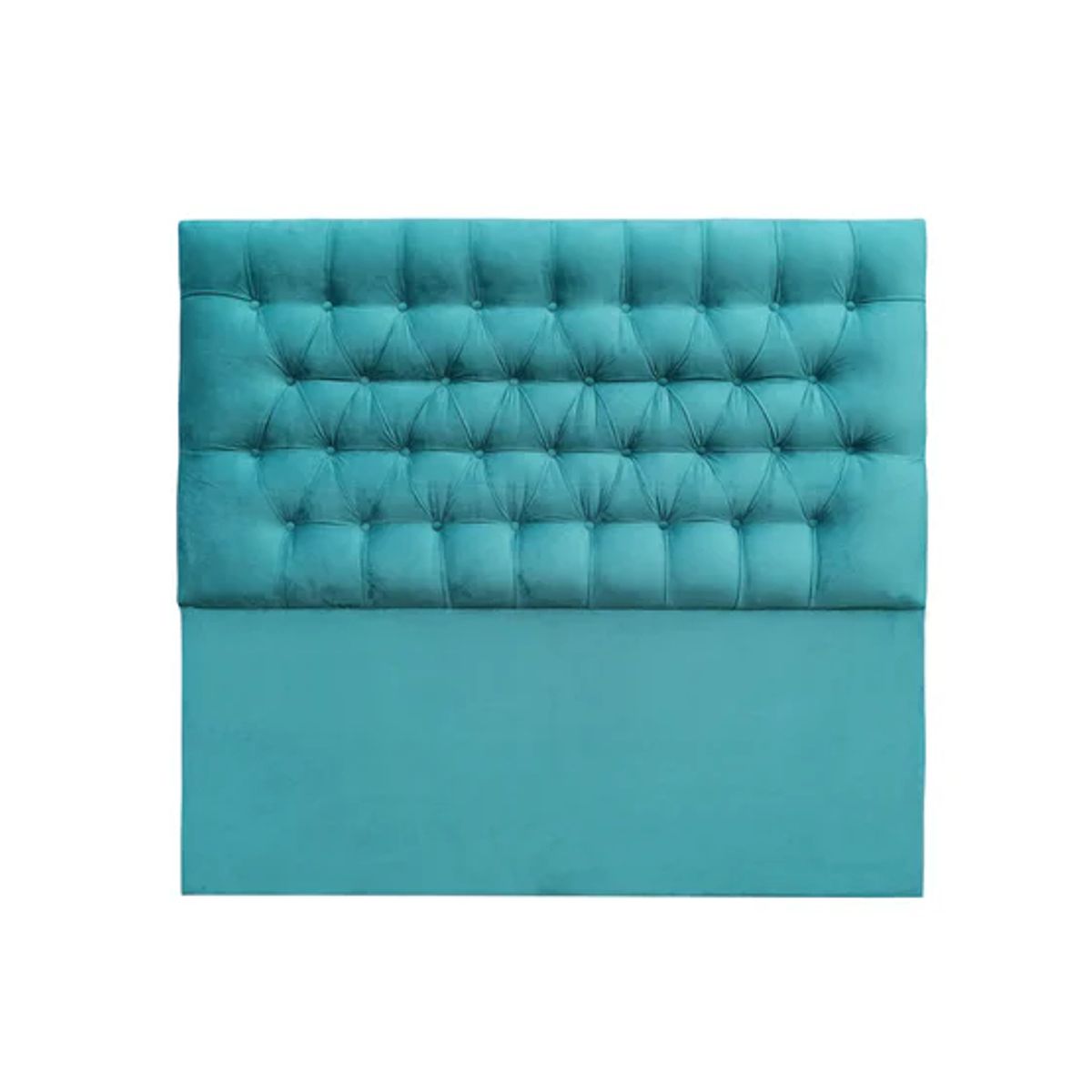 VINTAGE MOBEL - Respaldo Capitone Queen Felpa Turquesa