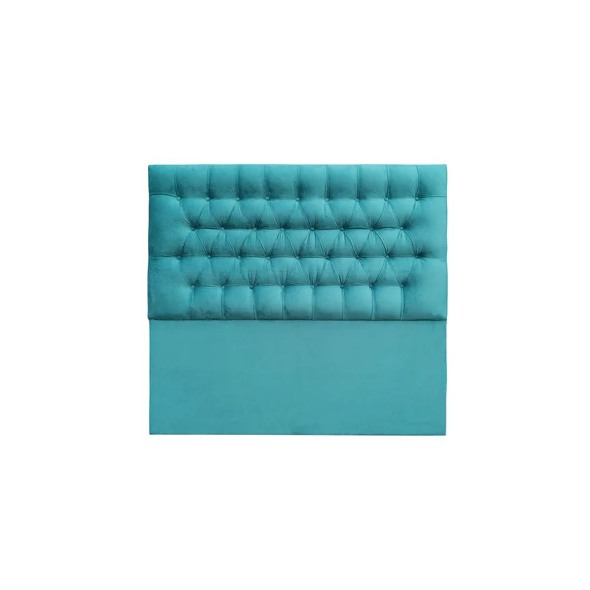 VINTAGE MOBEL - Respaldo Capitone Queen Felpa Turquesa