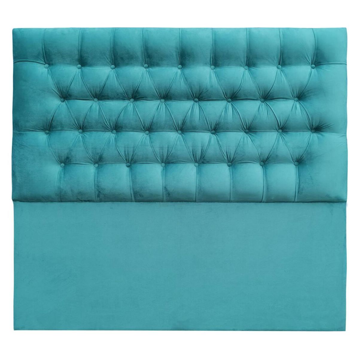 VINTAGE MOBEL - Respaldo Capitone Queen Felpa Turquesa