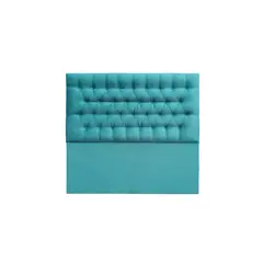 VINTAGE MOBEL - Respaldo Capitone Super King Felpa Turquesa