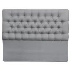 VINTAGE MOBEL - Respaldo Capitone Full Size Lino Gris Claro