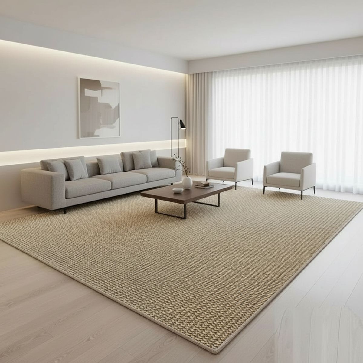 GENERICO - ALFOMBRA TEJIDA MARRON DE YUTE SISAL 150X200 DE ALTA CALIDAD MODERNA ELAGANTE WM