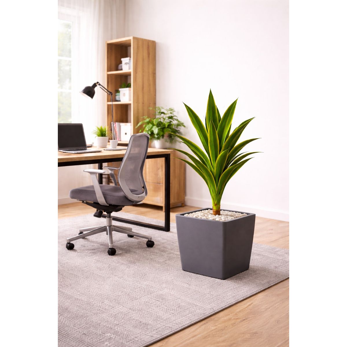 ARBUSTO REAL - Drácaena Planta Artificial 120 cm Decorativa Interior Falsa