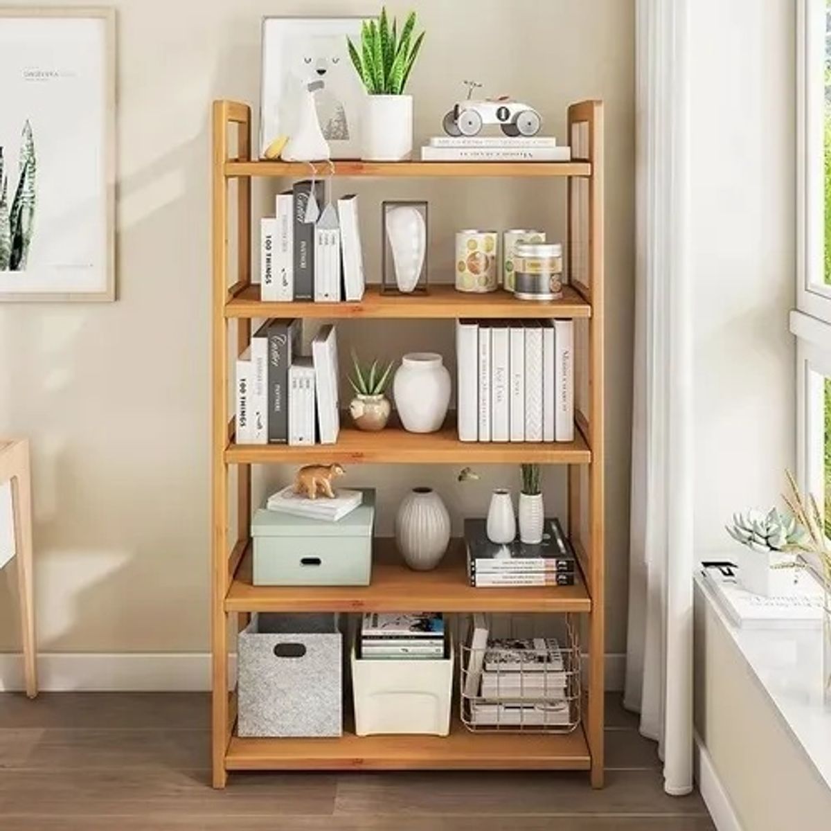 GENERICO - Organizador Estante de Bambú 5 Niveles de Cocina Y Baño