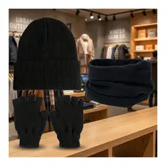 EKOL TACTICA MILITAR - Set Invierno Térmico Gorro Beanie + Guantes Sin Dedos + Cuello
