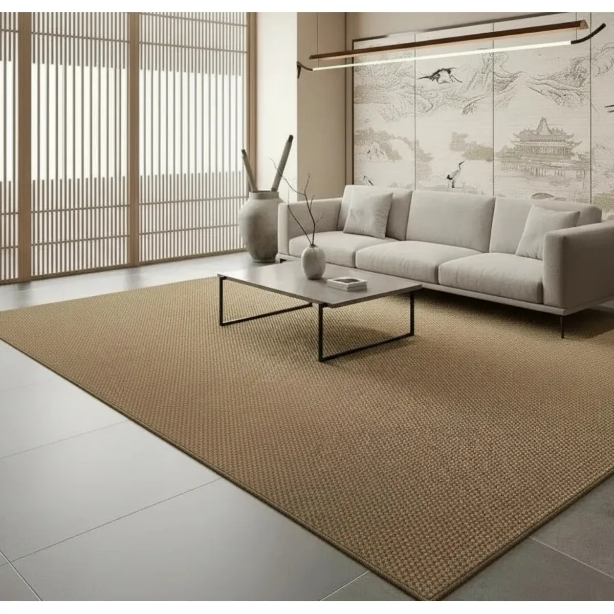 GENERICO - ALFOMBRA MARRON DE YUTE SISAL 150X200 PREMIUM MODERNA ELAGANTE WM