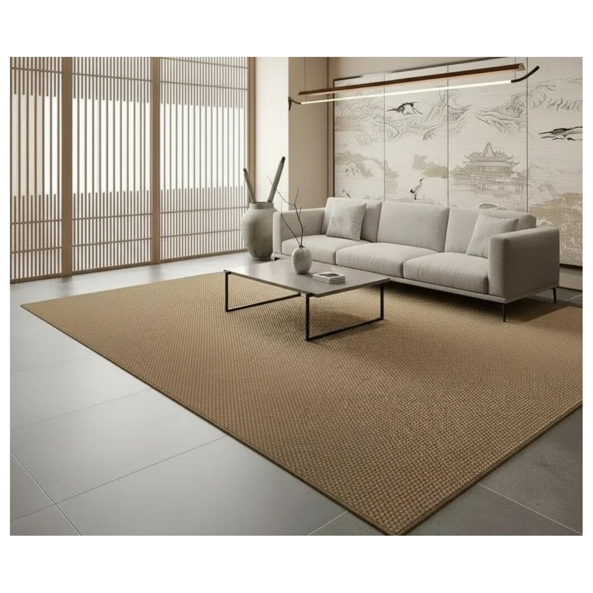 GENERICO - ALFOMBRA MARRON DE YUTE SISAL 150X200 PREMIUM MODERNA ELAGANTE WM