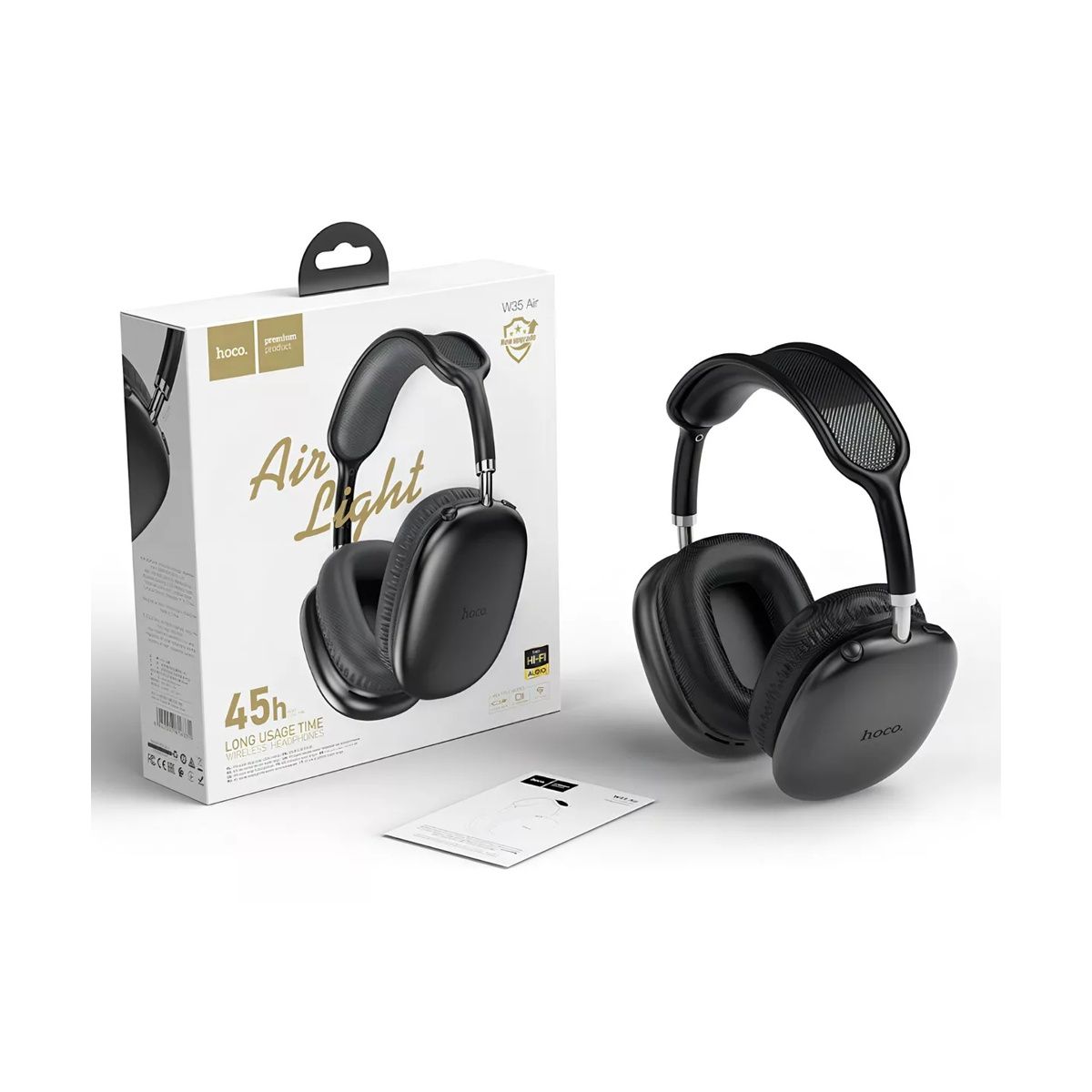 HOCO - Audífonos Bluetooth Hoco W35 Air 45h iPhone Android Negro