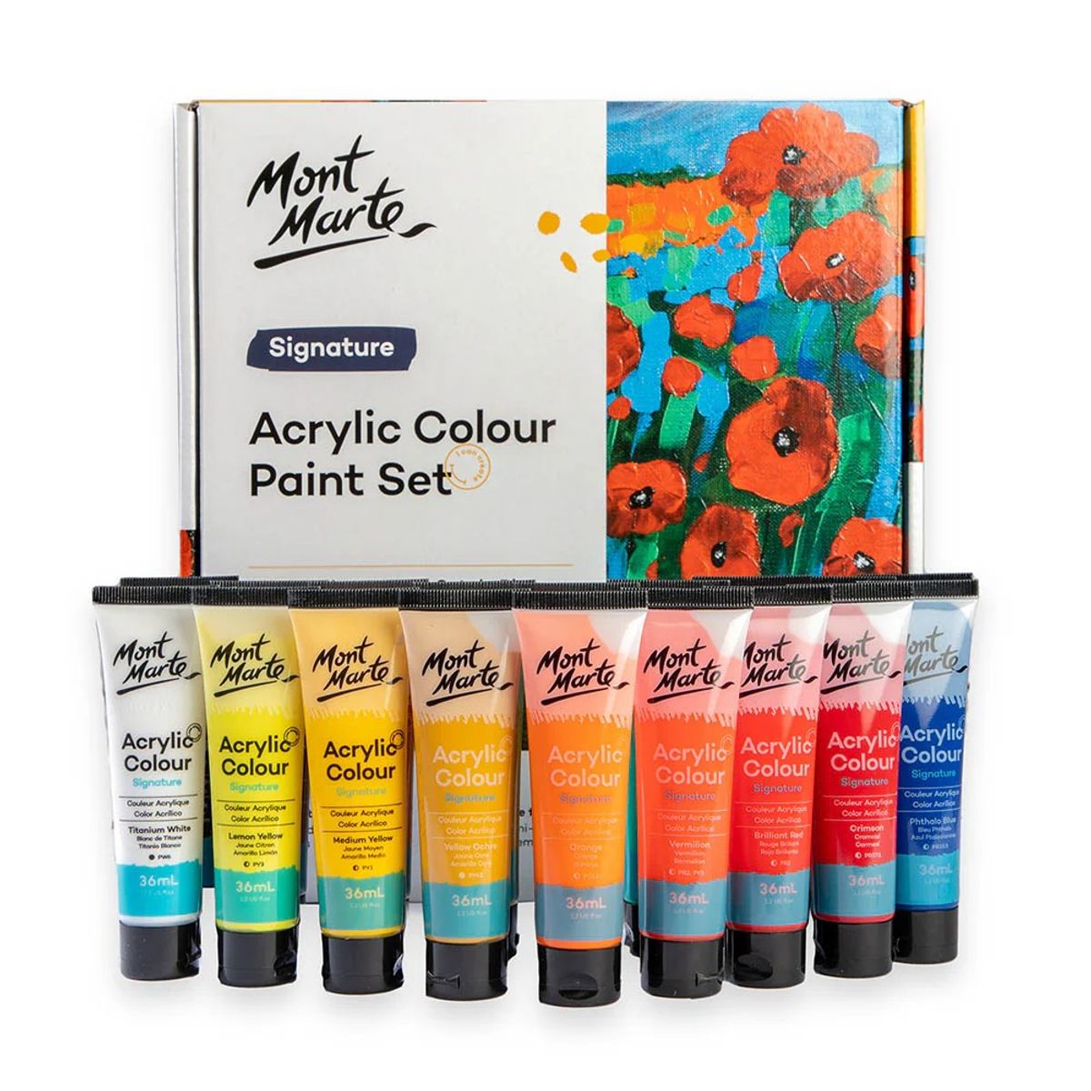 MONT MARTE - Mont Marte Set 18 Pinturas Acrílicas Signature 36ml Semimate en Estuche