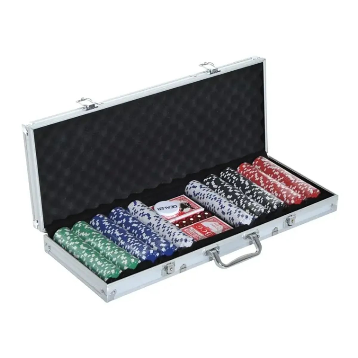 GENERICO - Set Poker Profesional 500 Fichas 5 Dados + Maleta
