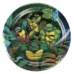 GENERICO - Pack 10 Platos Tortugas Ninja 18cm Fiesta Cumpleaños