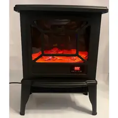 ALCAZAR - Chimenea Eléctrica Vintage Control Remoto Efecto Llama Real