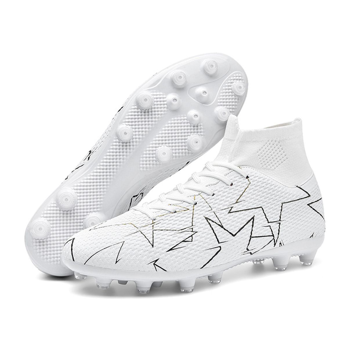 DANWEILE - Zapatillas de Fútbol Unisexo TF zapatos Unisexo Blanco