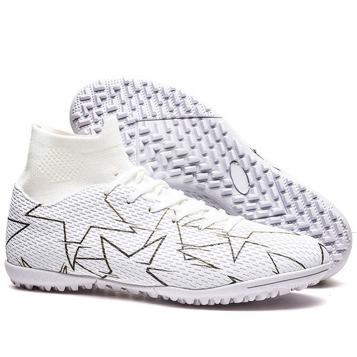 DANWEILE - Zapatillas de Fútbol Unisexo TF zapatos Unisexo Blanco