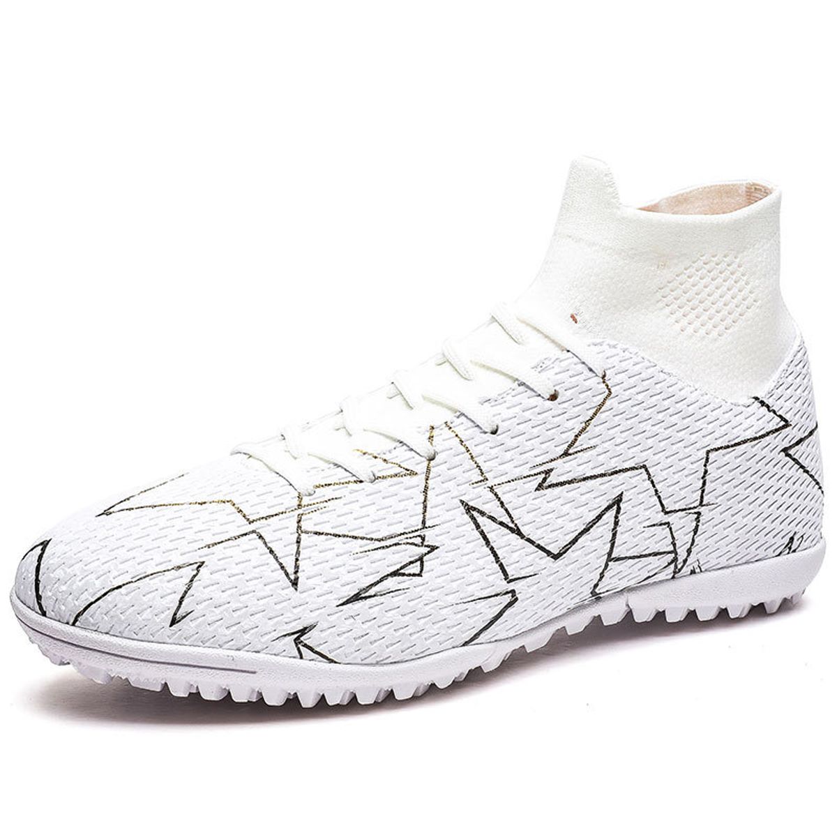 DANWEILE - Zapatillas de Fútbol Unisexo TF zapatos Unisexo Blanco