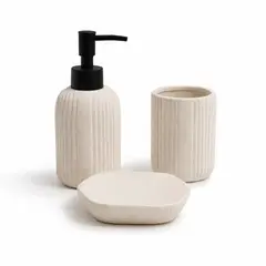 COLETTE - Set de Accesorios de Baño 3 Piezas Cerámica Calme