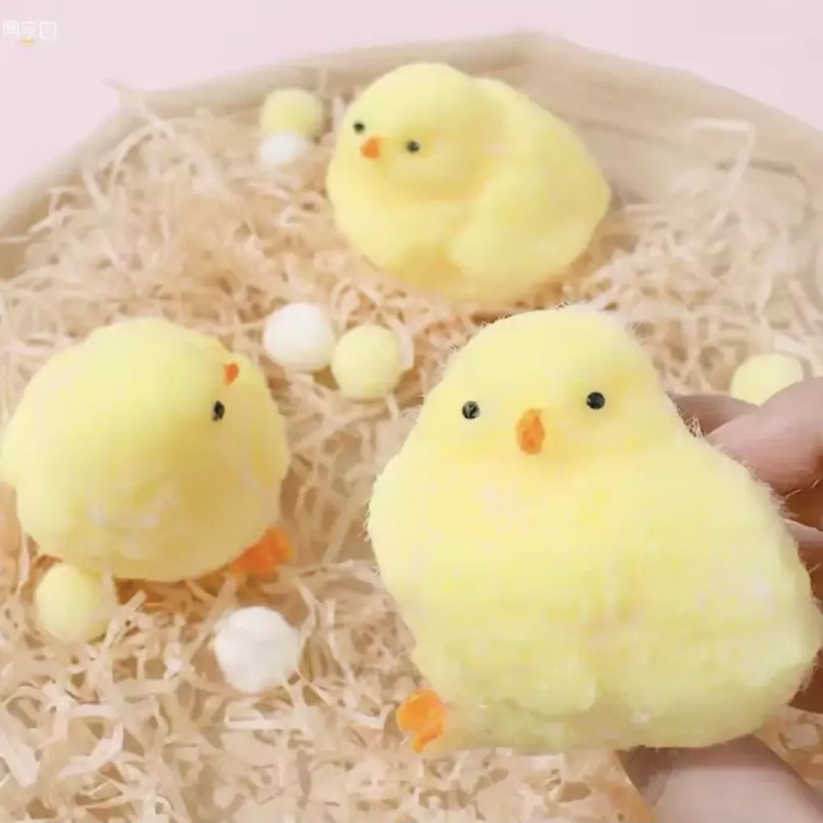 GENERICO - Set 3 Squishy Pollito Antiestrés Ultra Suave 7 cm