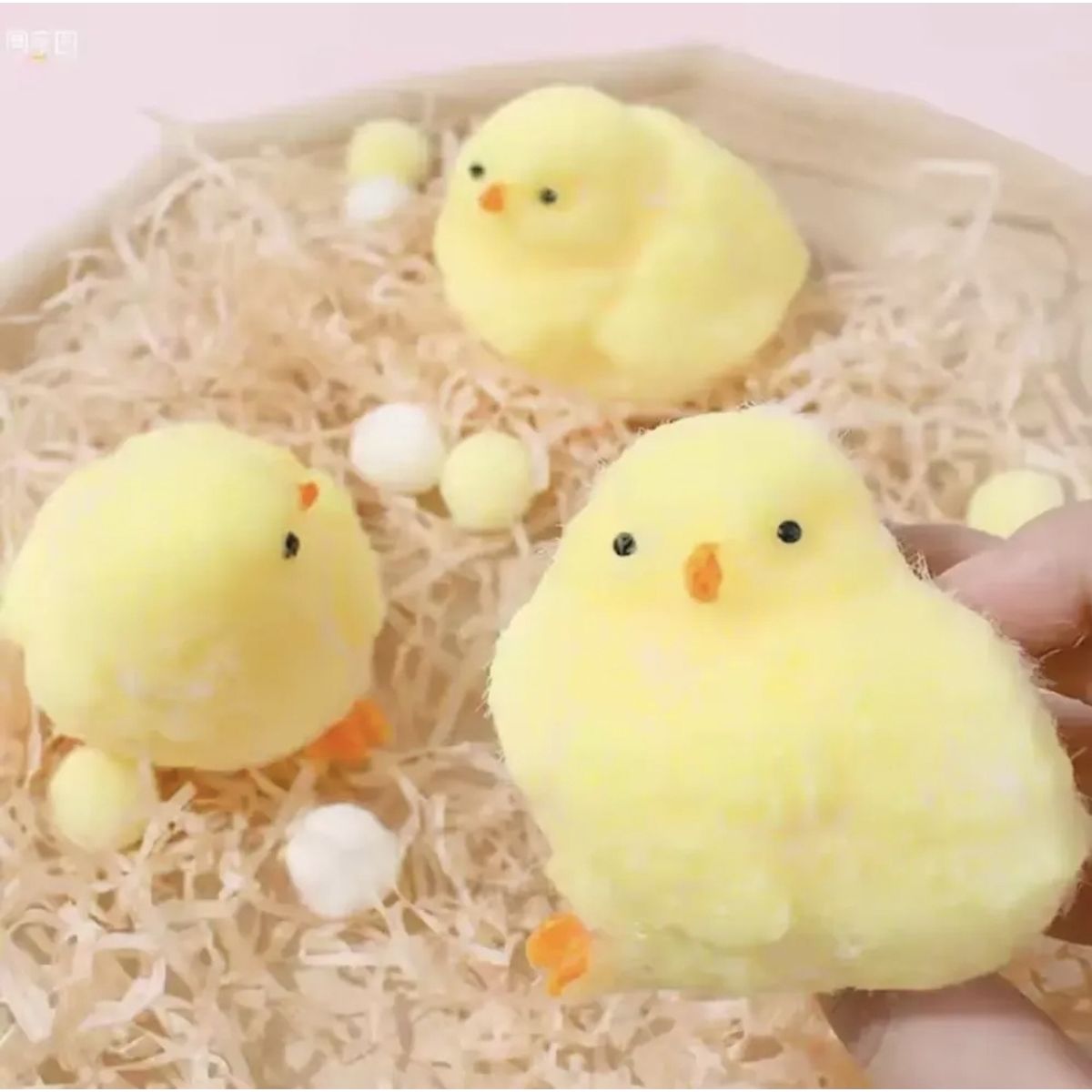 GENERICO - Set 3 Squishy Pollito Antiestrés Ultra Suave 7 cm