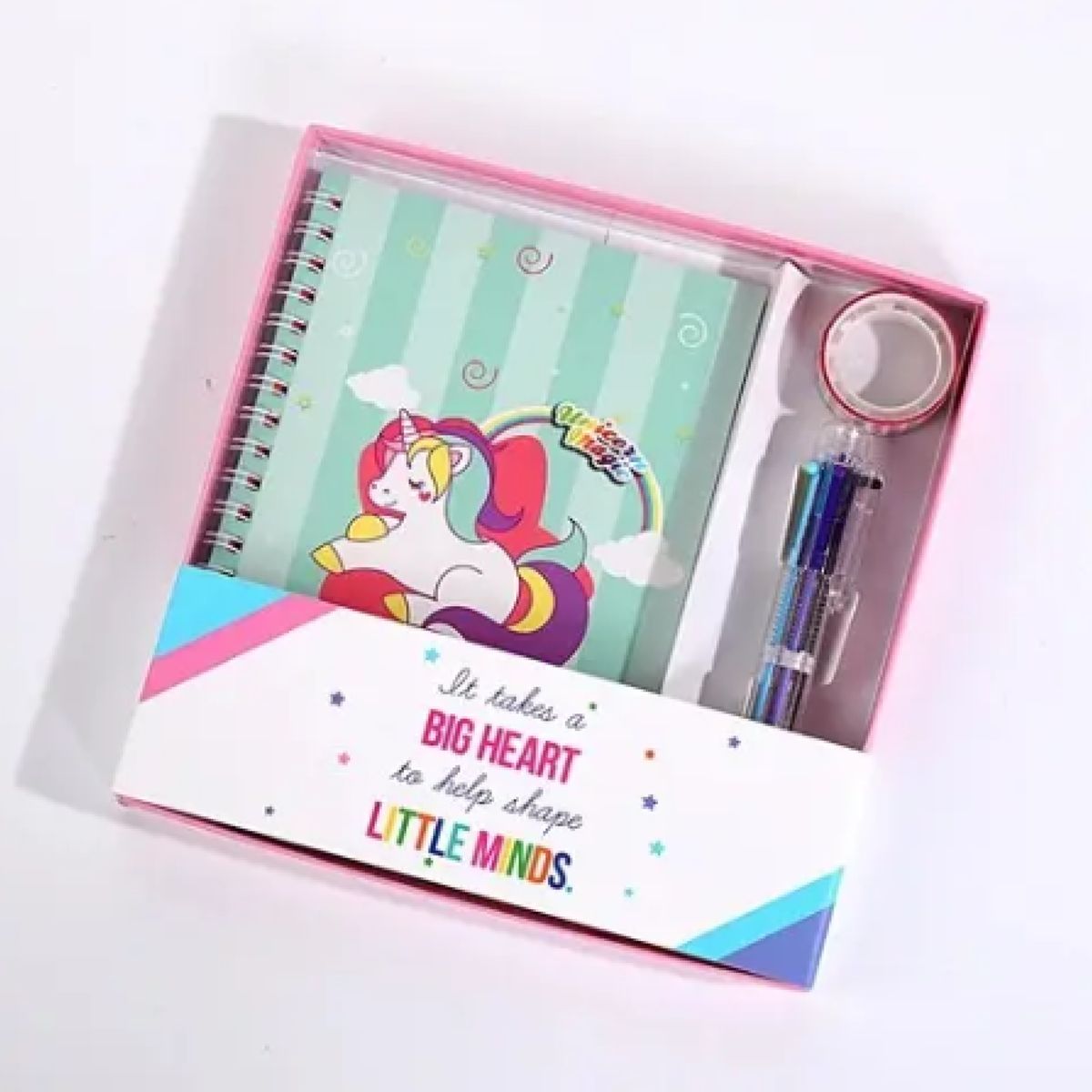 GENERICO - Set Artículos Escritorio Unicornio Libreta de Notas y Lápiz Verde