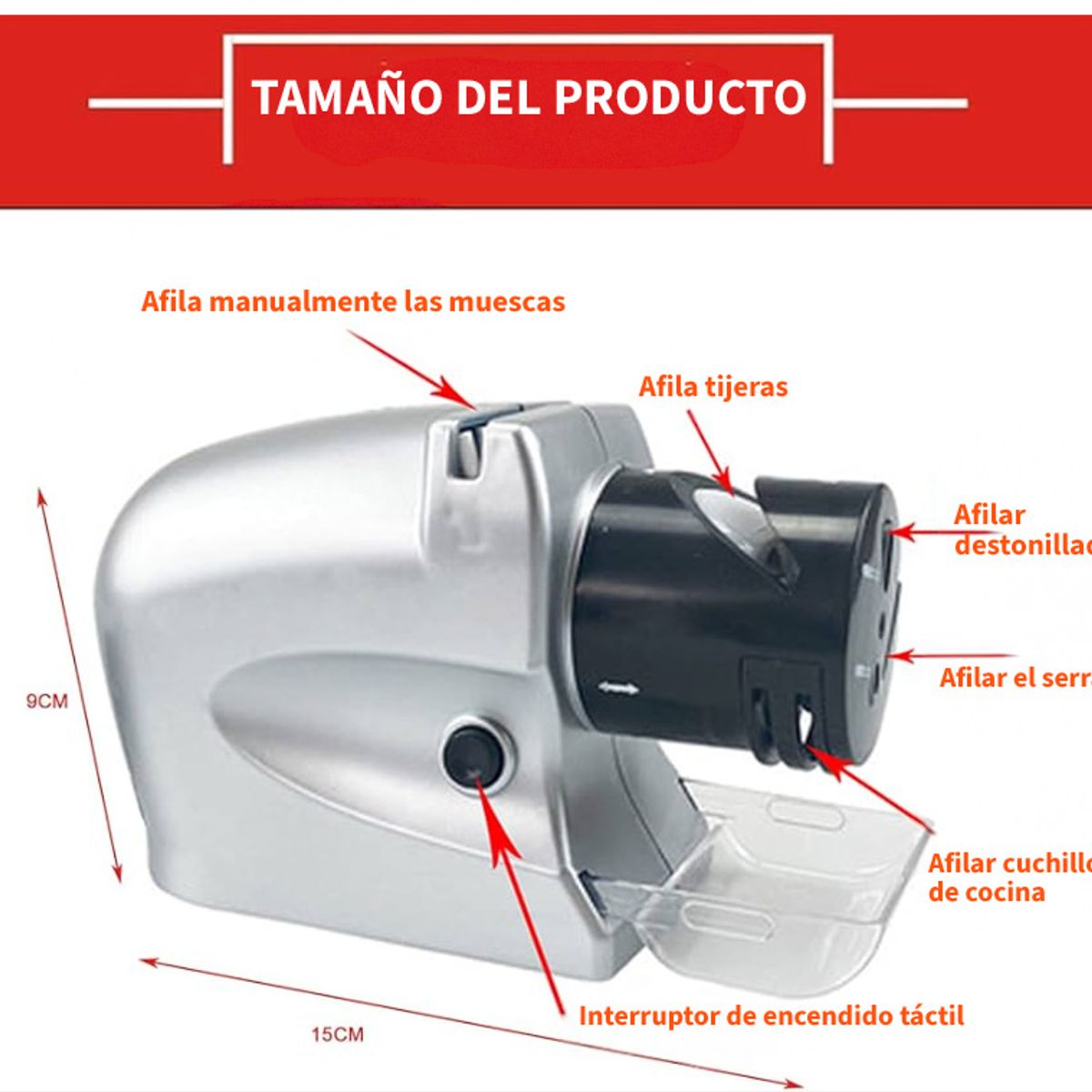 MOVI - Afilador de Cuchillos Eléctrico 5 en 1