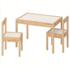 ARTIHOGAR - Mesa Infantil Pino/Fibras + 2 Sillas