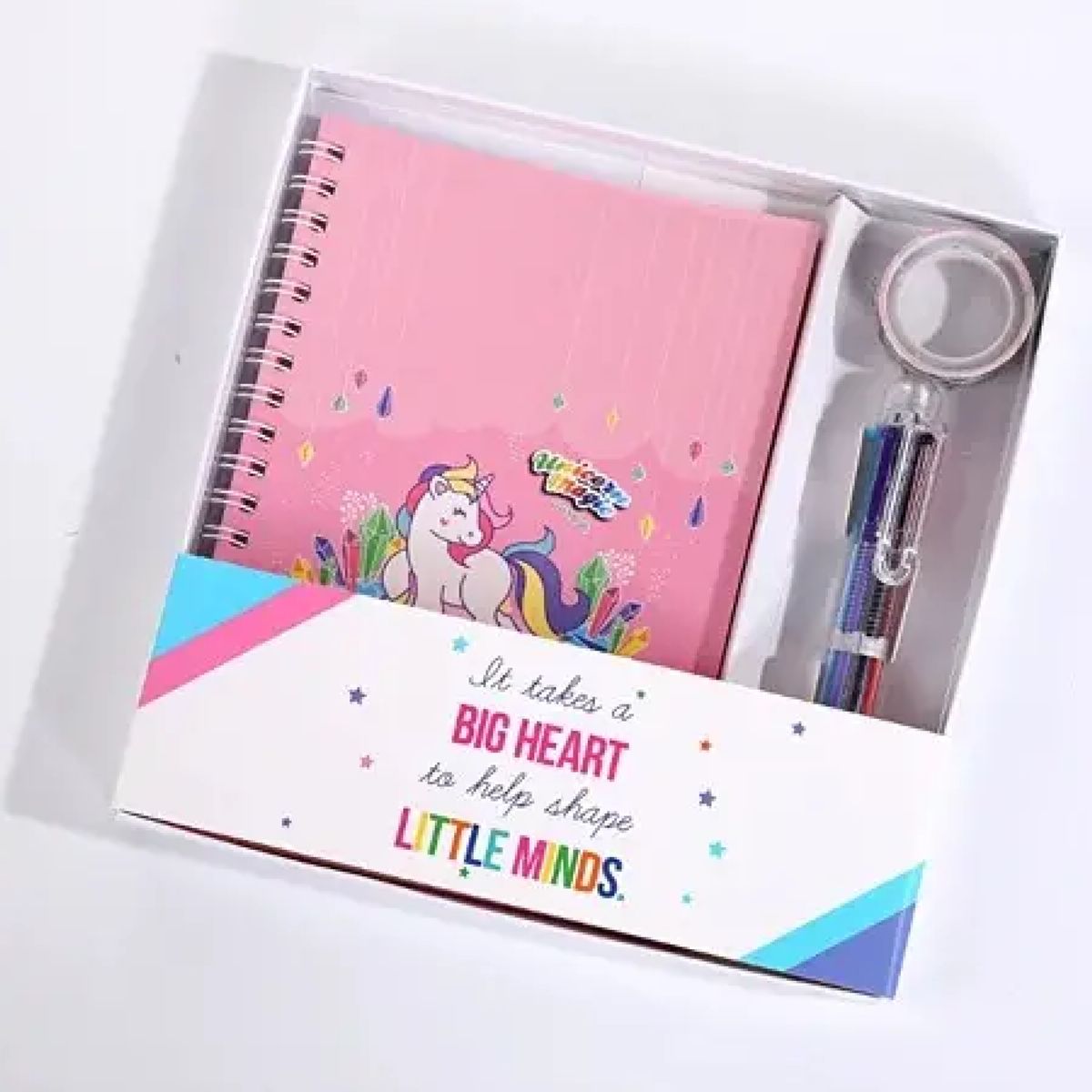 GENERICO - Set Artículos Escritorio Unicornio Libreta de Notas y Lápiz Rosado